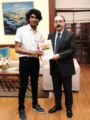 Submitting my research paper on Foreign policy of India to my Mentor for the project, Dr Anupam Ray, Head and Joint Secretary, Policy Planning, Ministry of External Affairs, government of India.